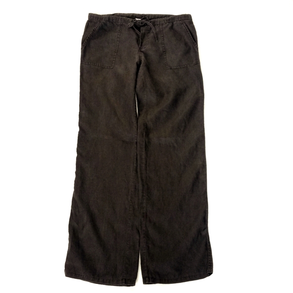 *Relisted London Jean Women's Sun Kissed Brown Drawstring Wide Leg Linen Pants 4 - Picture 4 of 10